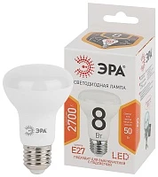 Лампа светодиодная R63-8w-827-E27 640лм ЭРА